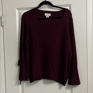 Liz Claiborne Burgundy Crew Neck Sweater